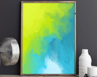 Abstract Painting, Abstract Print, Abstract Art, Abstract Artwork, Modern Art, Modern Print, Green Painting, Modern Wall Art, Green, Blue