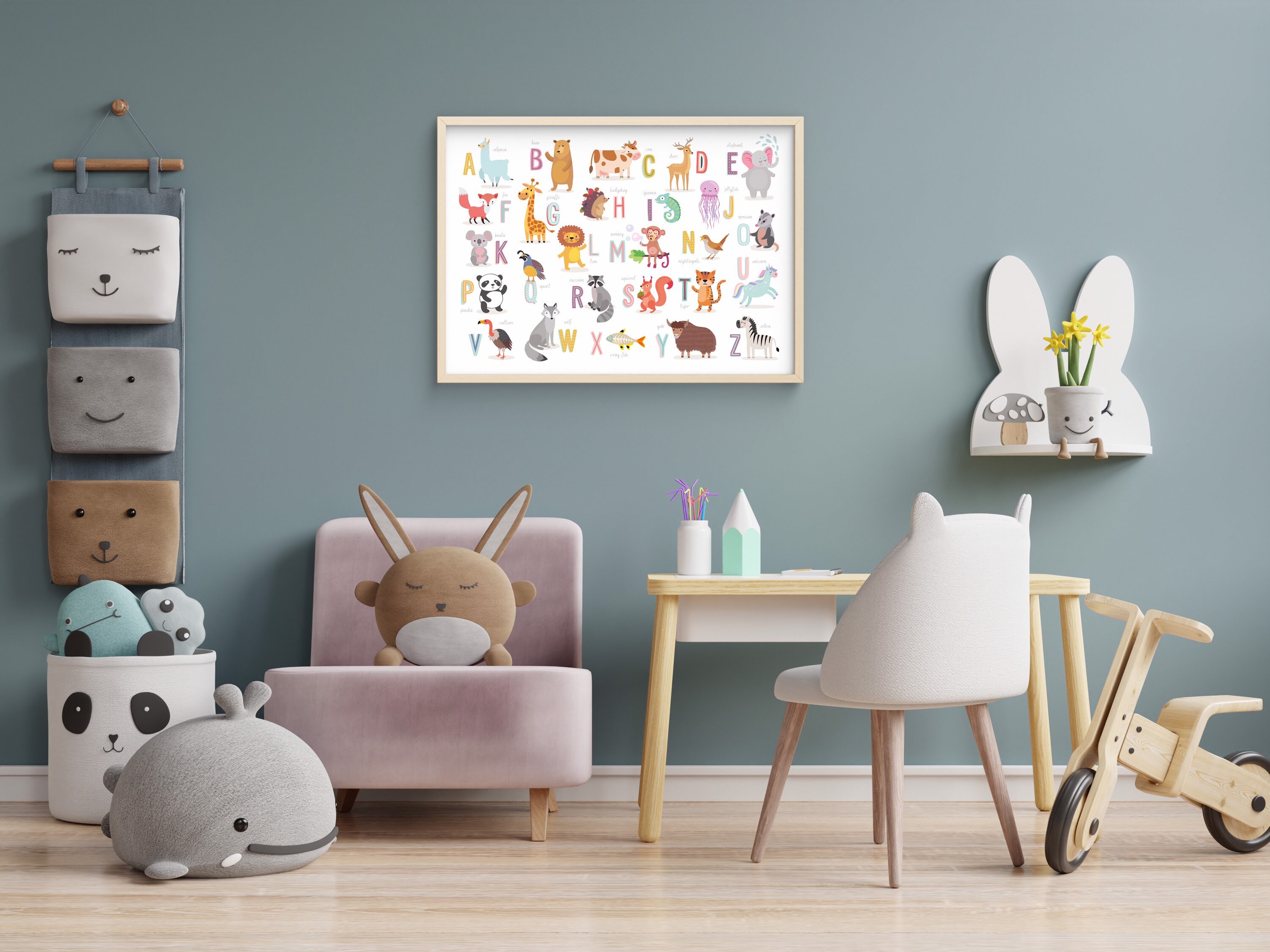Alphabet Poster Nursery Prints Alphabet Print Nursery Wall | Etsy