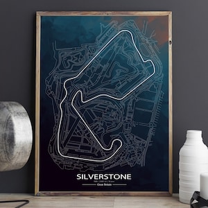 Silverstone Race Track Print, British Grand Prix, F1 Print, Formula 1, F1 Posters, F1 Wall Art, F1 Circuit, F1 Track, Formula 1 Wall Art