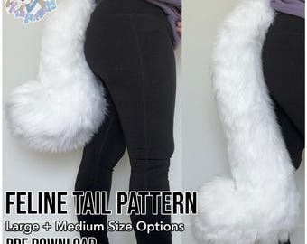 Feline Tail Pattern large Medium Options PDF DOWNLOAD - Etsy