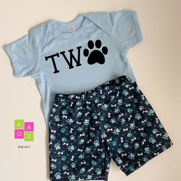 Two Birthday Boy outfit, Birthday boy outfit, Puppy Birthday Boy Shirt, Doggy Birthday boy outfit, 2nd Birthday boy shirt, Puppy Paw outfit