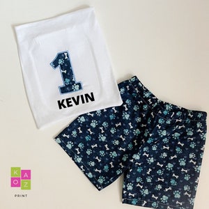 First Birthday Boy Outfit, First Birthday Paw Outfit for boy, Puppy Paw Birthday outfit for boy, Doggy Birthday Boy Outfit