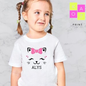 Girl Kitty Shirt, Girl Cat Birthday Outfit, Little Cat Shirt Girls, Cute Kids Shirts, Toddler Girl Shirt, Kids Gifts
