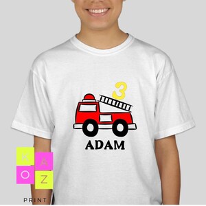FireTruck Birthday Shirt, FireTruck Birthday Outfit for Boy, Fireman Birthday Shirt, 3rd Birthday Firefighter Shirt, Fire Truck Outfit