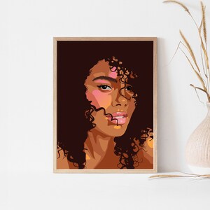 Black girl art, African american wall art, Afro Black woman print, Female printable wall art, Afro Fashion Wall Print, INSTANT DOWNLOAD