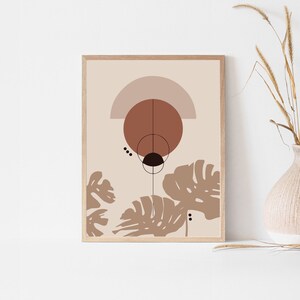 Abstrakter Boho Print, druckbare Boho Wandkunst, Tropisches Poster, SOFORT DOWNLOAD, moderne Pflanzen Kunst, Boho Wandkunst, Botanische Kunst