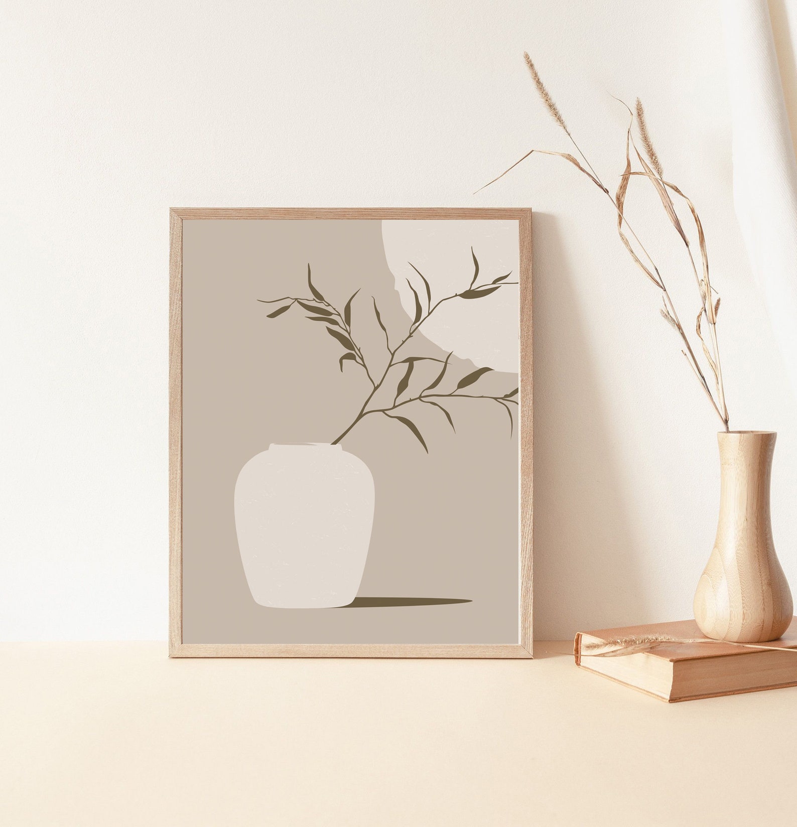 Beige Wall Art Neutral Wall Decor Minimalist Print Boho Art Etsy