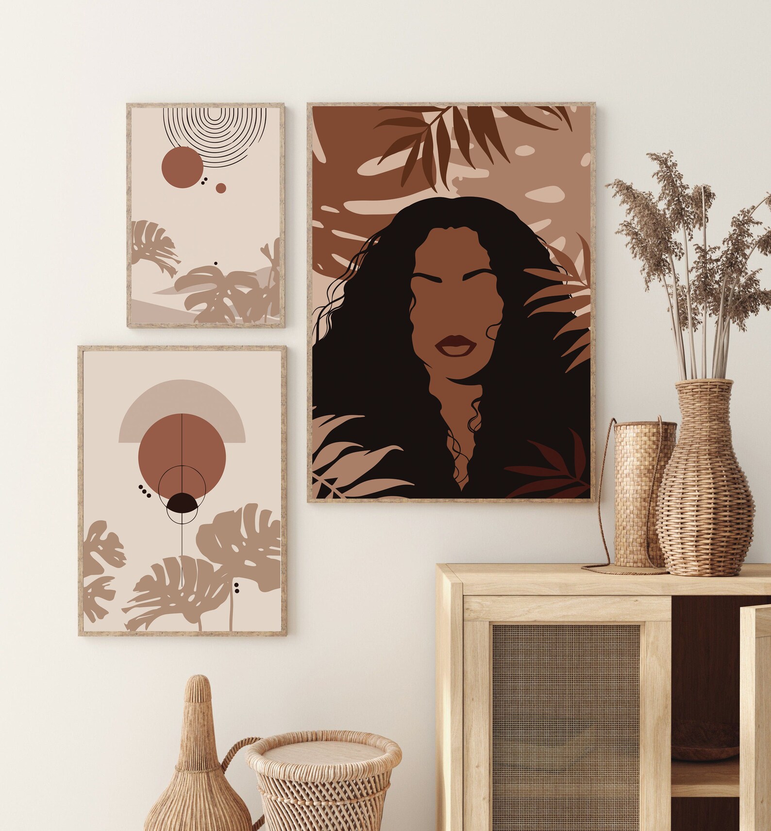 Set of 3 Prints Black Woman Print African American Wall Art | Etsy