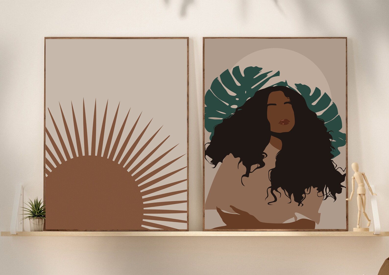 Set of 2 Prints, Black Woman Print, African American Wall Art, Digital ...