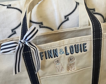 Monogrammed Large Pet Tote Bag, Personalized Dog Tote Bag, Customized Dog Travel Bag, Personalized Pet Bag, Pet Bag, Monogram Kennel Bag