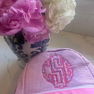 Monogrammed Seersucker Ruffle Backpack, Personalized Toddler Backpack, Embroidered School Backpack, Applique Monogrammed Backpack, Backpack