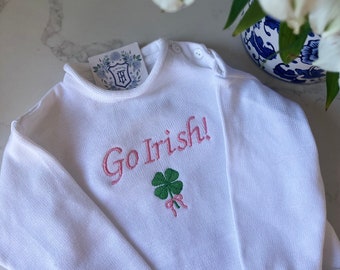 Notre Dame Monogrammed Knit Sweater, University of Notre Dame, Personalized Sweater, Go Irish, Child's Shamrock Sweater| Notre Dame Sweater