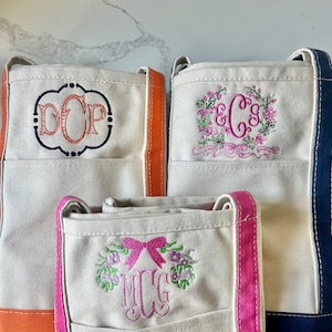 Monogrammed Large Tote Bag, Personalized Canvas Boat Tote Bag, Custom Beach Bag, Personalized Diaper Bag, Pet Bag, Monogram Beach Bag