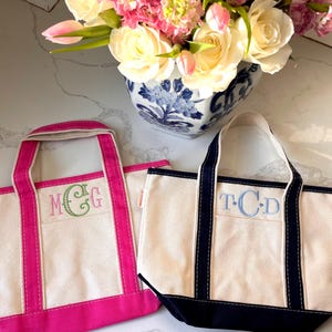 Monogramm Mini-Einkaufstasche, personalisierte Segeltuch-Boot-Einkaufstasche, kundenspezifische Strandtasche, personalisierte Wickeltasche, Haustiertasche, Monogramm-Strandtasche