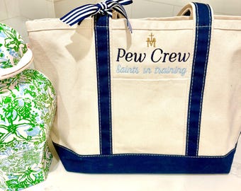 Monogrammed Church Bag, Personalized Mass Bag, Custom Church Tote, Mass Bag, Church Bag, Monogram Church Bag, Bible Tote, Catholic Tote Bag