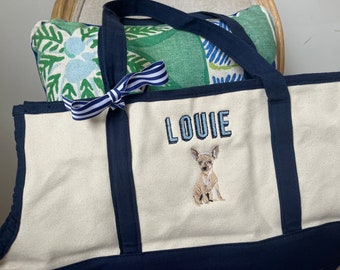 ALANUI LWNA009R25KNI0016E00 関税送料込 Monogrammed Navy Canvas Pet Carrier, Dog Carrier, Cat