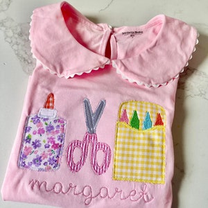 Monogrammed Back to School Shirt, First Day of School Shirt, Monogram Back to School, Embroidered Back to School, Monogrammed Girl's Shirt