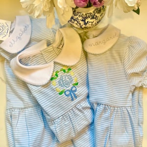 Monogrammed Collar Dress | Personalized Knit Dress | Monogram Collar Dress | Embroidered Collar Dress | Monogrammed Girl&#39;s Dress