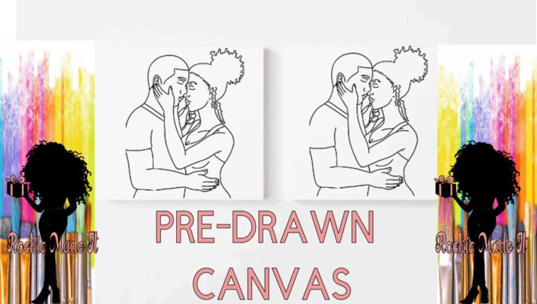 Couple Predrawn Canvases love Language Etsy