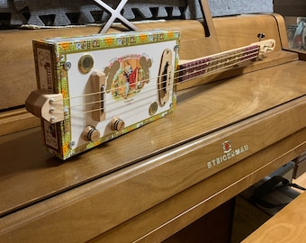 3 String Acoustic Electric Cigar Box Guitar