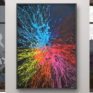 Splash Art acrylic painting on canvas colorful wall decor art painting abstract painting original artwork wall decoration large statement picture