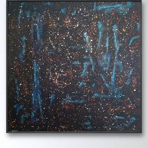 Dipinto acrilico astratto su tela Universo 100*100 cm dipinto dipinto a mano decorazione murale tela XXL immagine originale con dichiarazione di opere d&#39;arte