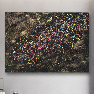 Acrylic painting abstract with structure original artwork painting wall decoration statement picture large canvas art from Germany