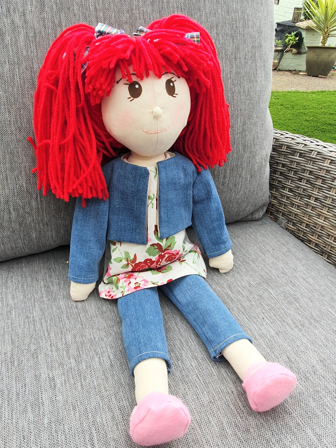 Ruby The Ragdoll Ruby Red Unique Hand Made Rag Doll 20 Inch / 50 Cm - Etsy