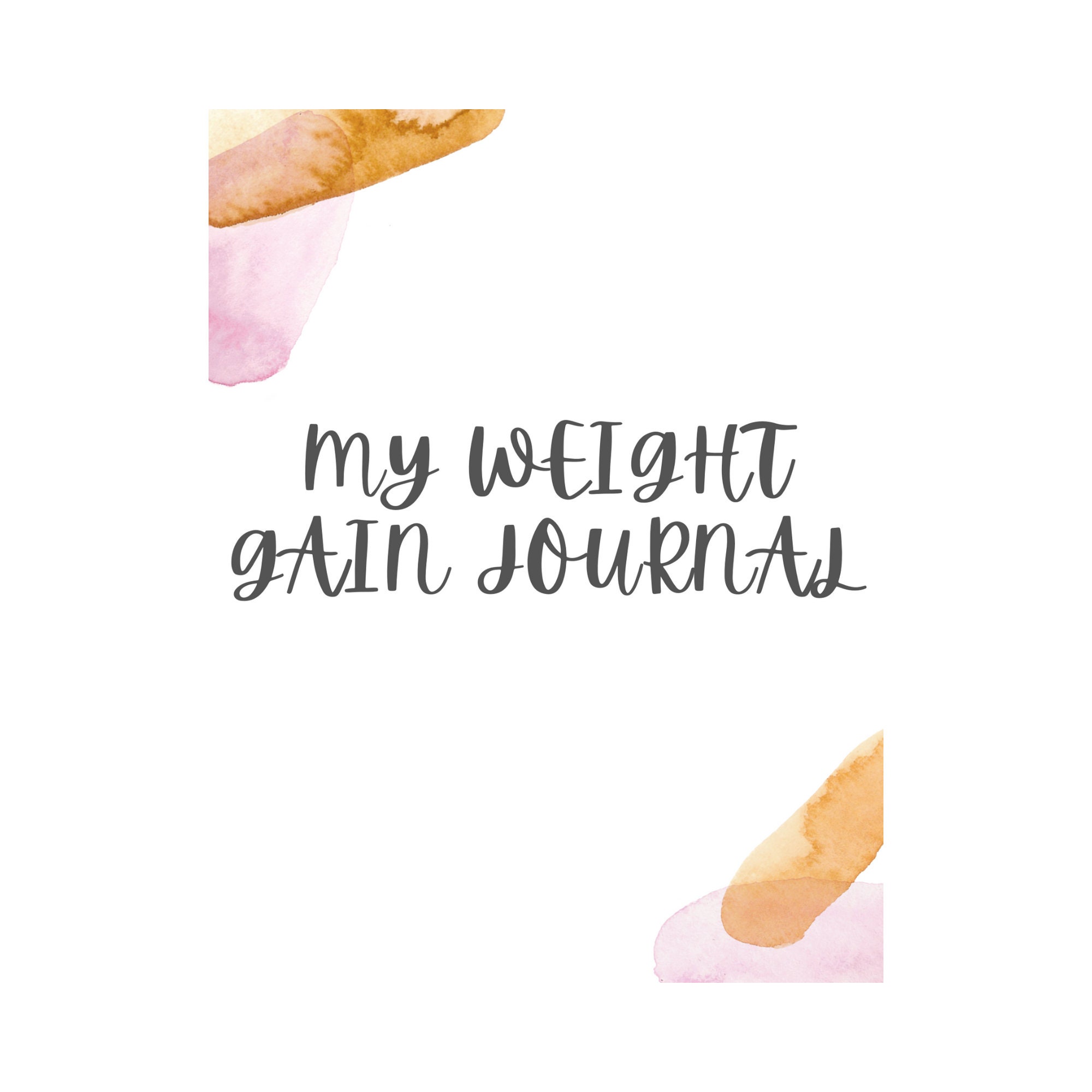 Printable Weight Gain Journal Pink Weight Gain Tracker Etsy