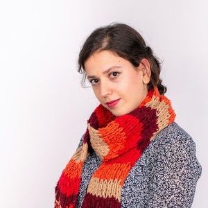 Boho scarf Wool scarf Handwoven scarf scarfs for women, Winter scarf women, Moroccan scarf, Berber scarf Garnet & Orange