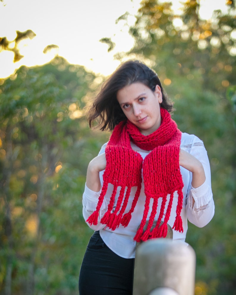 Boho scarf Wool scarf Handwoven scarf scarfs for women, Winter scarf women, Moroccan scarf, Berber scarf Red