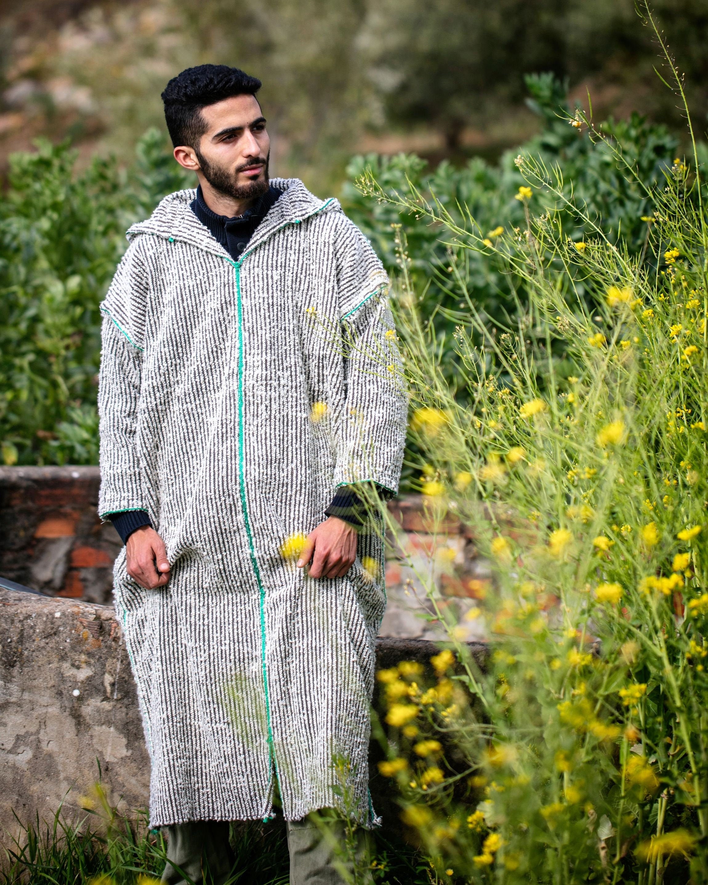 Chilabas para hombre: Chilaba marroquí 100% algodón roja