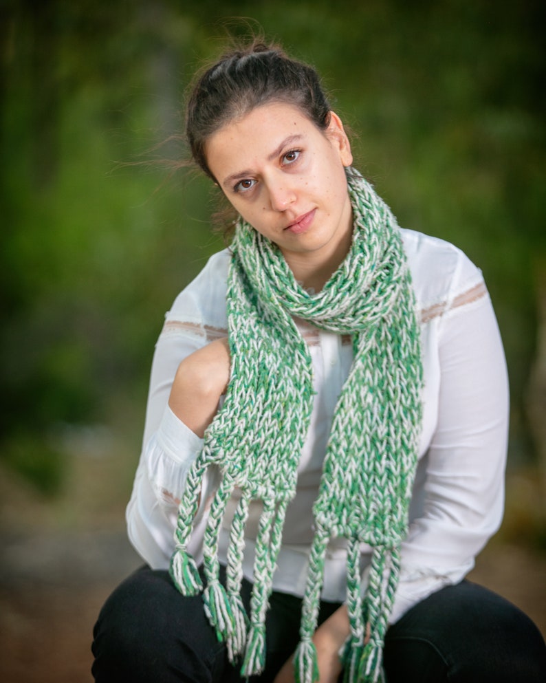 Boho scarf Wool scarf Handwoven scarf scarfs for women, Winter scarf women, Moroccan scarf, Berber scarf Green