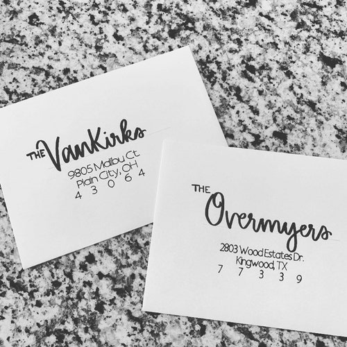 Envelope Calligraphy Hand Written Addressed Custom Envelopes Etsy