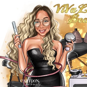 Custom Beauty Business Logo Design, Makeup Artist Hair Salon Nail or Lash Technician Custom Logo Portrait Avatar from Photo, Cartoon Logo