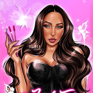 Diseño de logotipo de empresa de belleza personalizado, maquillador, peluquería, técnico de uñas o pestañas, logotipo personalizado, avatar de retrato a partir de foto, logotipo de dibujos animados