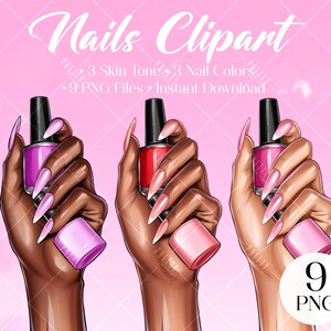 CLIPART DE UÑAS, PNG de uñas, imágenes prediseñadas de esmalte de uñas, imágenes prediseñadas de mano de uñas, logotipo de uñas, imágenes prediseñadas del planificador, imágenes prediseñadas de esmalte de gel, esmalte de uñas png