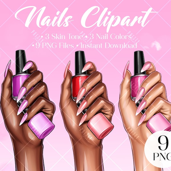 NAIL CLIPART, Nail PNG, Nail Polish ClipArt, Nail Hand ClipArt, Nail Logo, Planner Clipart, gel polish ClipArt, nail polish png