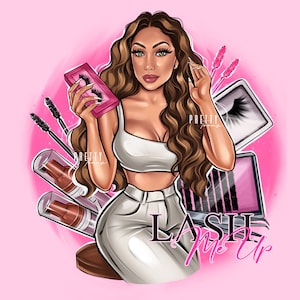 Lash Technician Cartoon Portrait Logo, Personalized Lash Artist Caricature Portrait Logo, Custom Eyelash Technician Business Card Logo Art