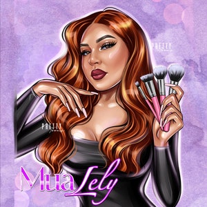Diseño de logotipo de empresa de belleza personalizado, maquillador, peluquería, técnico de uñas o pestañas, logotipo personalizado, avatar de retrato a partir de foto, logotipo de dibujos animados