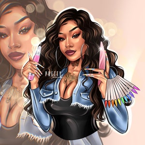 Nail Artist Logo Design, Nail Tech Custom Portrait from Photo, Cartoon Nail Artist Portrait Avatar, Custom Illustration Nail Salon Logo
