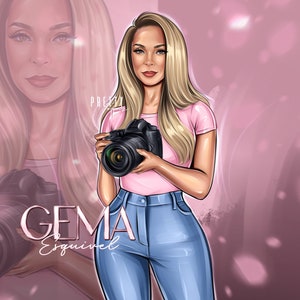Photography Logo, Beauty Business Logo Design, Business Logo Portrait, Digital Realistic Illustration, Character Logo