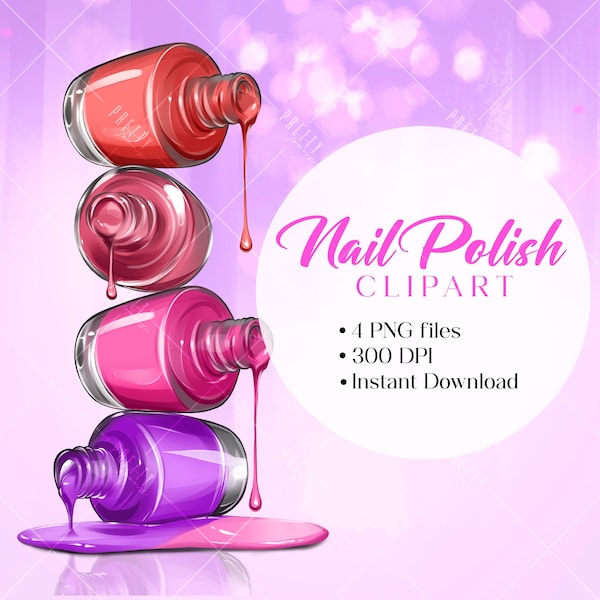 NAIL CLIPART, Nail PNG, Nail Polish ClipArt, Nail Hand ClipArt, Nail Logo, Planner Clipart, gel polish ClipArt, nail polish png