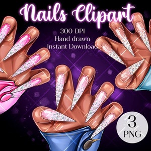 Nagellack ClipArt PNG, Sofort-Download Logo, Nail Tech Beauty Salon PNG Logo für Visitenkarten, Nail Artist Maniküre Clipart