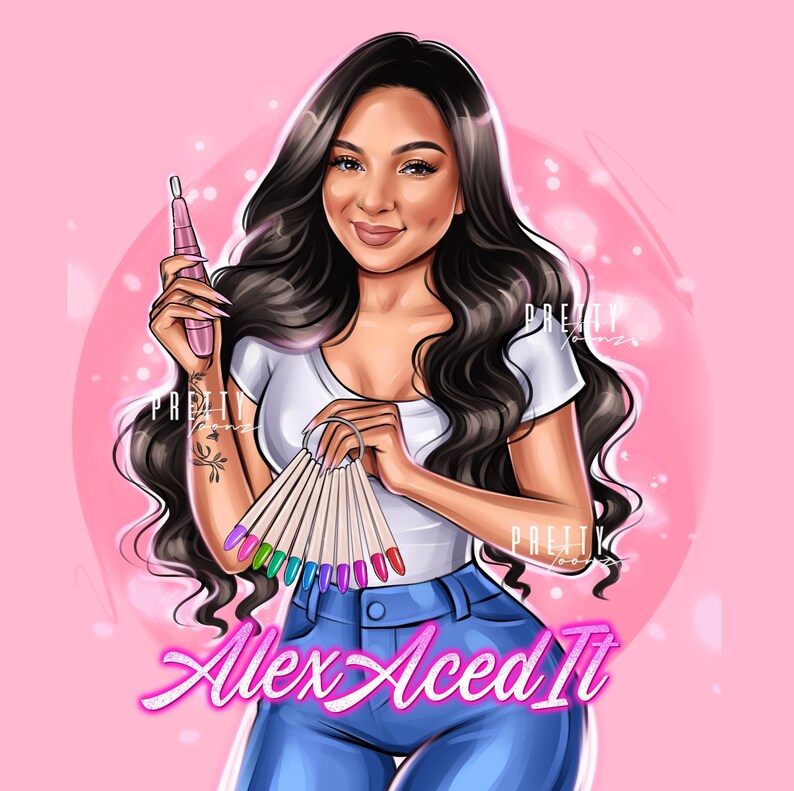 Nail Artist Logo Design, Nail Tech Custom Portrait From Photo, Cartoon