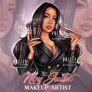 Custom Beauty Business Logo Design, Makeup Artist Hair Salon Nail or Lash Technician Custom Logo Portrait Avatar from Photo, Cartoon Logo