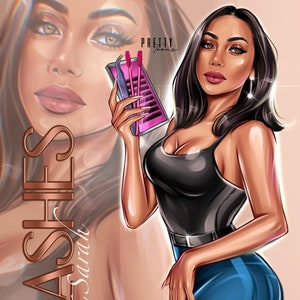 Diseño de logotipo de empresa de belleza personalizado, maquillador, peluquería, técnico de uñas o pestañas, logotipo personalizado, avatar de retrato a partir de foto, logotipo de dibujos animados