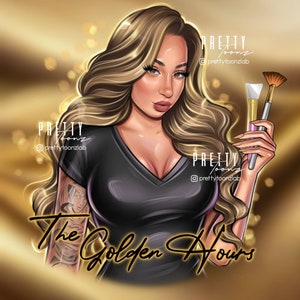 Diseño de logotipo de empresa de belleza personalizado, maquillador, peluquería, técnico de uñas o pestañas, logotipo personalizado, avatar de retrato a partir de foto, logotipo de dibujos animados