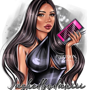 Lash Tech Logo, Custom Cartoon Logo, Eyelashes Logo, Lash Artist Logo, Personalized Caricature Portrait image 4