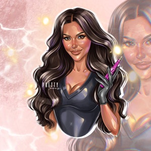 Diseño de logotipo de empresa de belleza personalizado, maquillador, peluquería, técnico de uñas o pestañas, logotipo personalizado, avatar de retrato a partir de foto, logotipo de dibujos animados